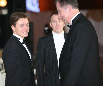 Сергей БезруковС министром культуры Александром Соколовым и Евгением Мироновым. На Балу Ассамблее Третьего тысячелетия, Гостиный двор, 8 октября 2006